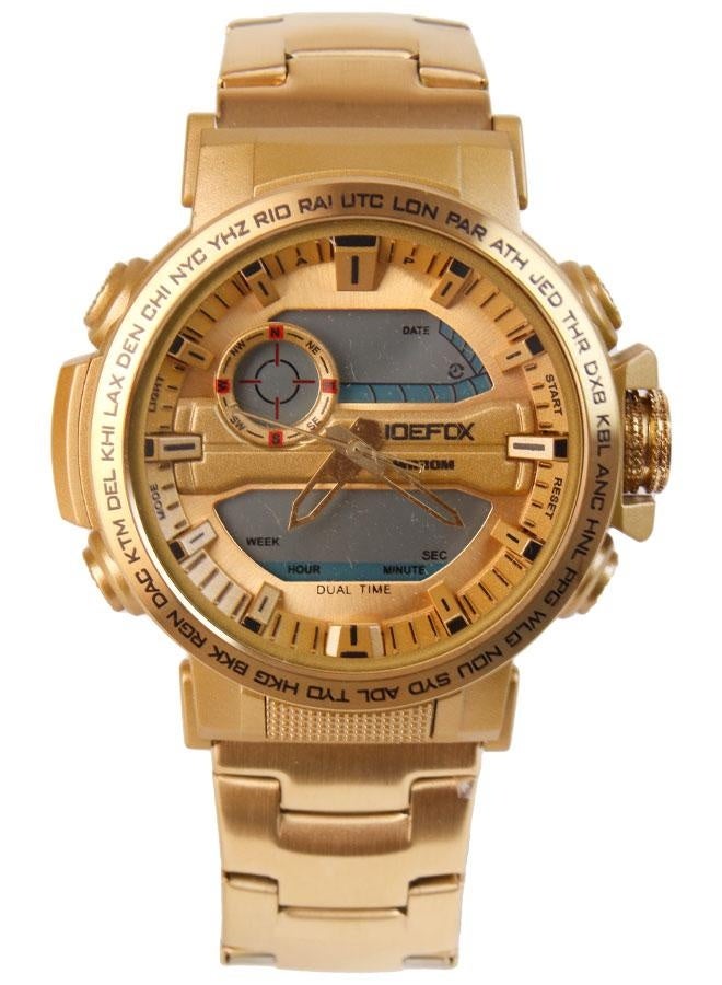 JoeFox Men’s JOEFOX Sports Analog & Digital Wristwatch – Gold - Image 1